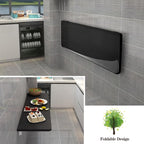 Wall Mounted Folding Table,Black Floating Desk for Small Spaces,Stainless Steel Bracket Laundry Folding Table,Wall Folding Desk,Home Bars and Dining Establishments(100x50cm/39.4"×19.7")