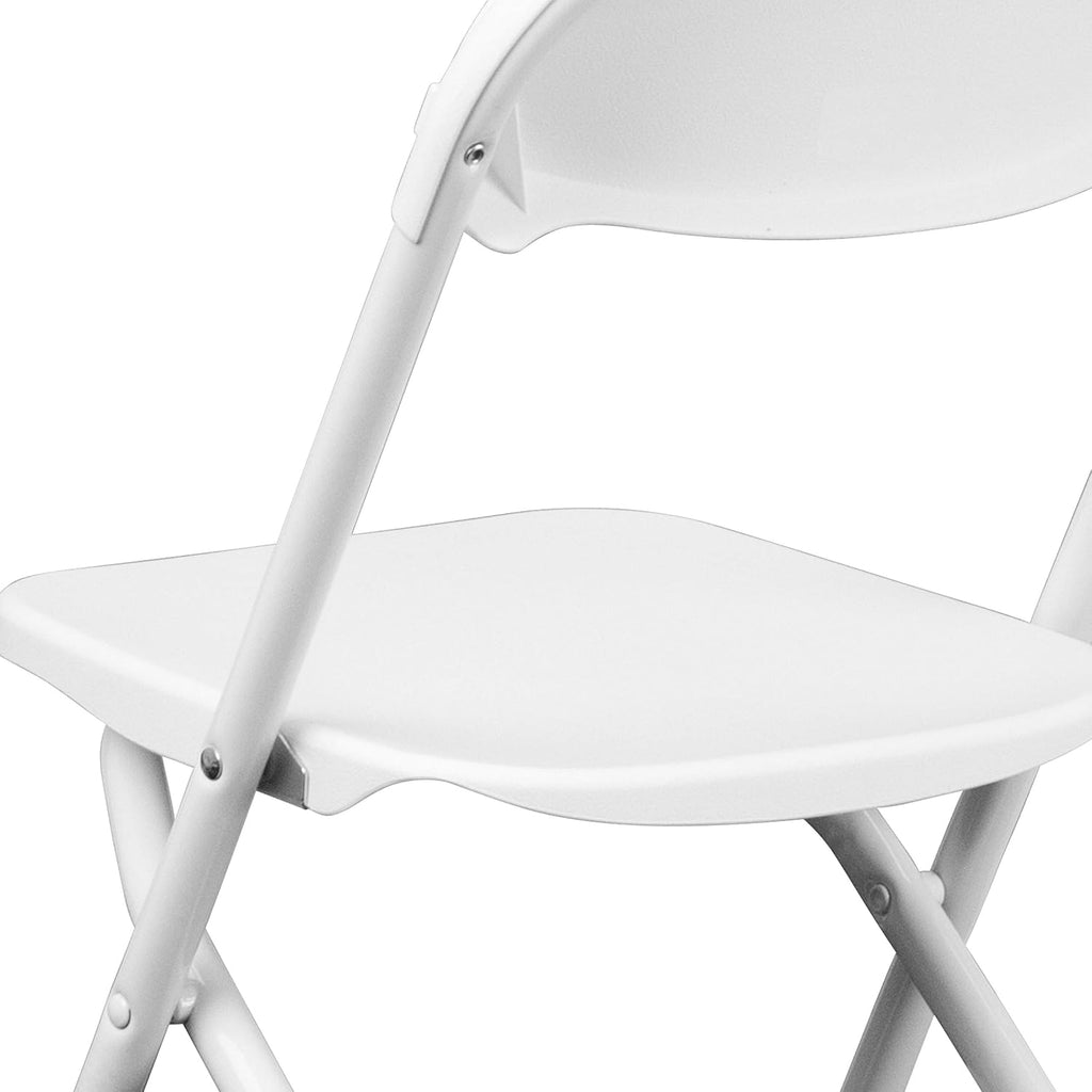 Flash Furniture Kids White Plastic Folding Chair | Durable Construction, Commercial Use