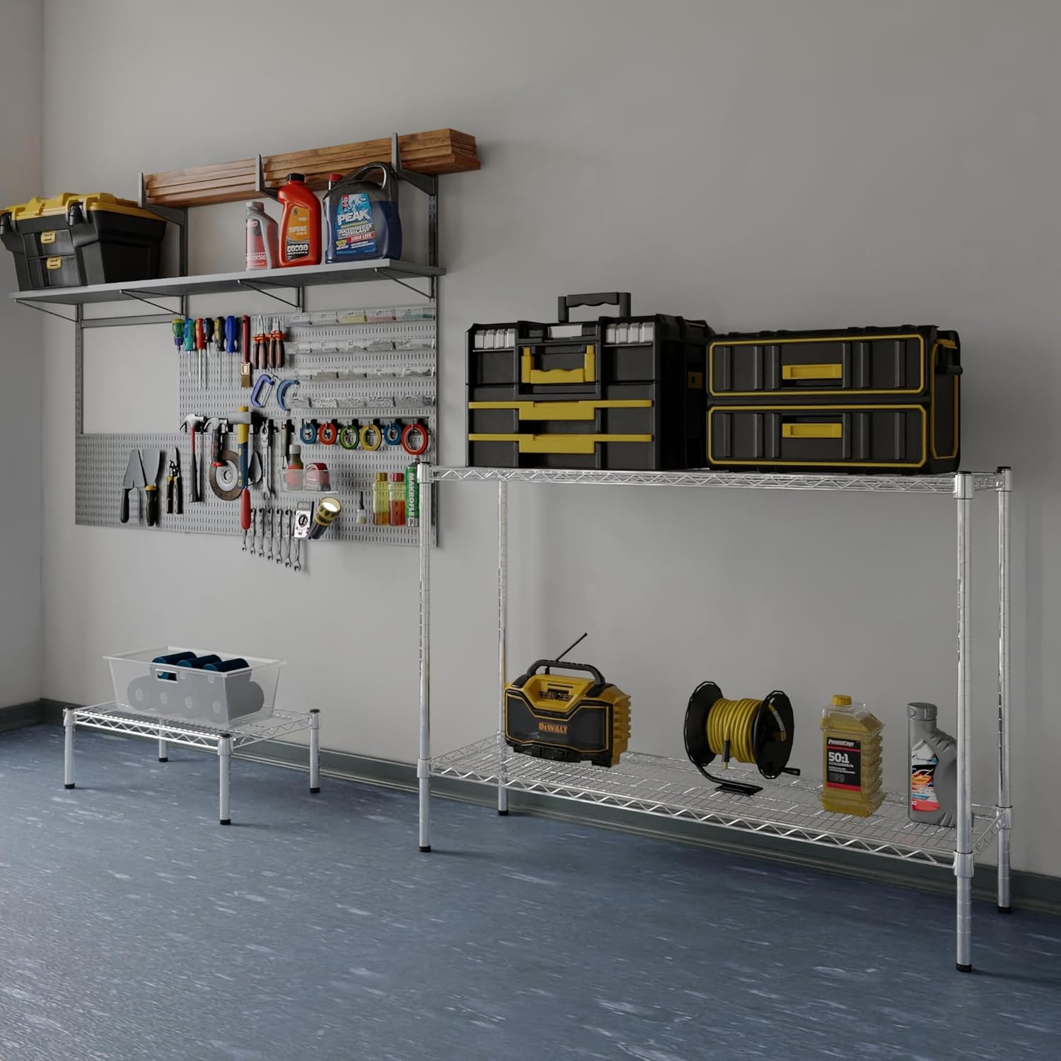 14" Deep x 48" Wide x 34" Height Wire Shelving Kit | 2-Tier | NSF Commercial Storage Rack Unit