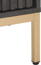 SAFAVIEH Lylia TV Stand for up to 65" Flatscreen – Black & Gold, 4 Doors with Interior Storage, Entertainment Media Console Cabinet (MED9623E)