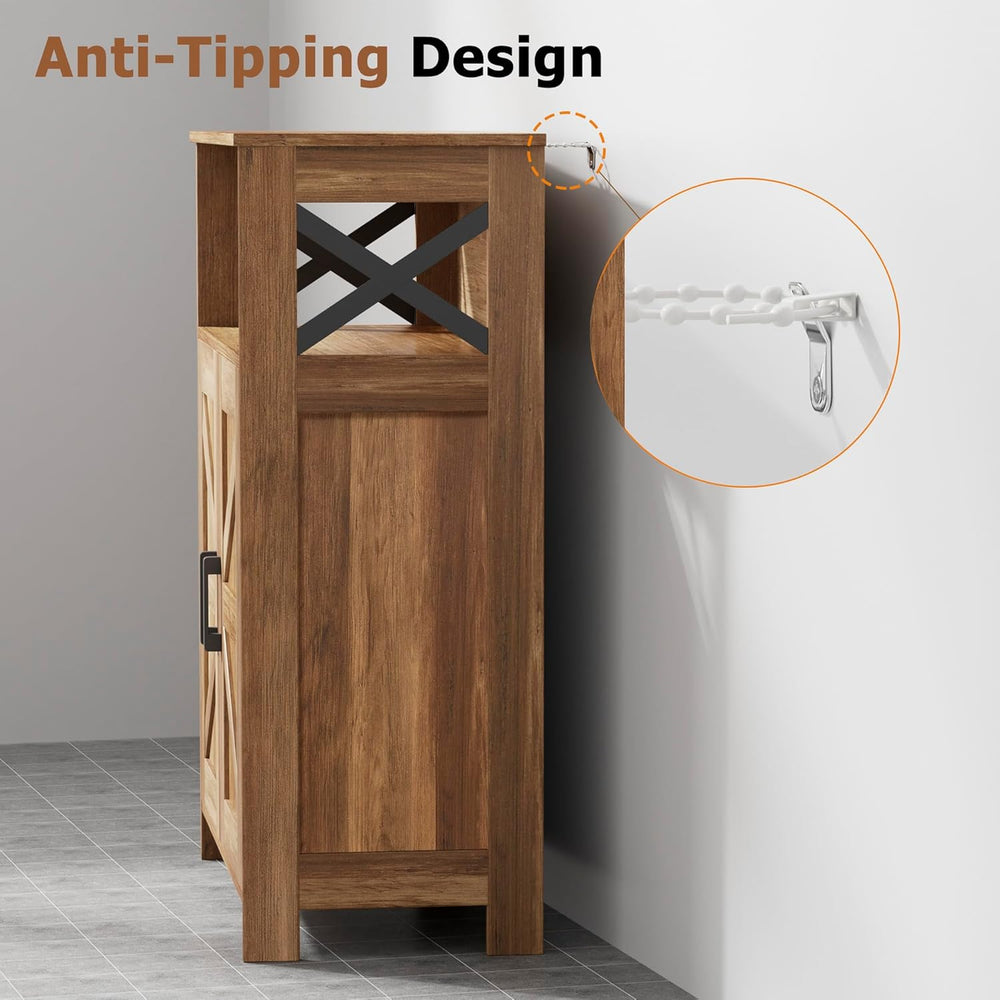 Homhedy Farmhouse Bathroom Storage Cabinet with 2 Doors, Toilet Paper Cabinet...