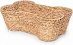 OtterPets Dog Toy Basket, Hyacinth Cat & Dog Bone Shaped Basket, Wicker Pet Toy Bin Organizer, Dog Toy Bin (Large (23"x15"))