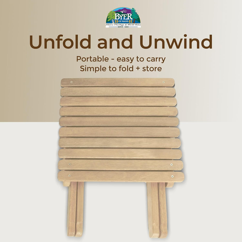 BYER OF MAINE Pangean Folding Wooden Side Table, and Garden Use, Patio