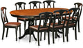 East West Furniture PLKE9-BCH-LC 9 Piece Dining Room Furniture Set Includes an Oval Kitchen Table with Butterfly Leaf and 8 Faux Leather Upholstered Dining Chairs, 42x78 Inch, Black & Cherry