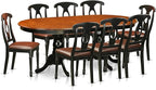 East West Furniture PLKE9-BCH-LC 9 Piece Dining Room Furniture Set Includes an Oval Kitchen Table with Butterfly Leaf and 8 Faux Leather Upholstered Dining Chairs, 42x78 Inch, Black & Cherry