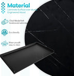 Kaboon Washer Dryer Countertop, Melamine Countertop with Edge Rails - 27.5" Depth x 54" Width Laundry Room Organization, Cloud Atlas/Black Marble Pattern