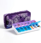 Weekly Pill Organizer 2 Times a Day, Zumd Pill Box 7 Day with Cute Quilted Fabric Zipper Case, Travel Pill Case Am Pm for Vitamin Medicine Organizer