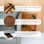 Sleekform Wooden Folding Desk - Lightweight Small Portable Writing Table, Foldable Table, Desk for Small Bedroom Spaces and Home Office - No Assembly Required
