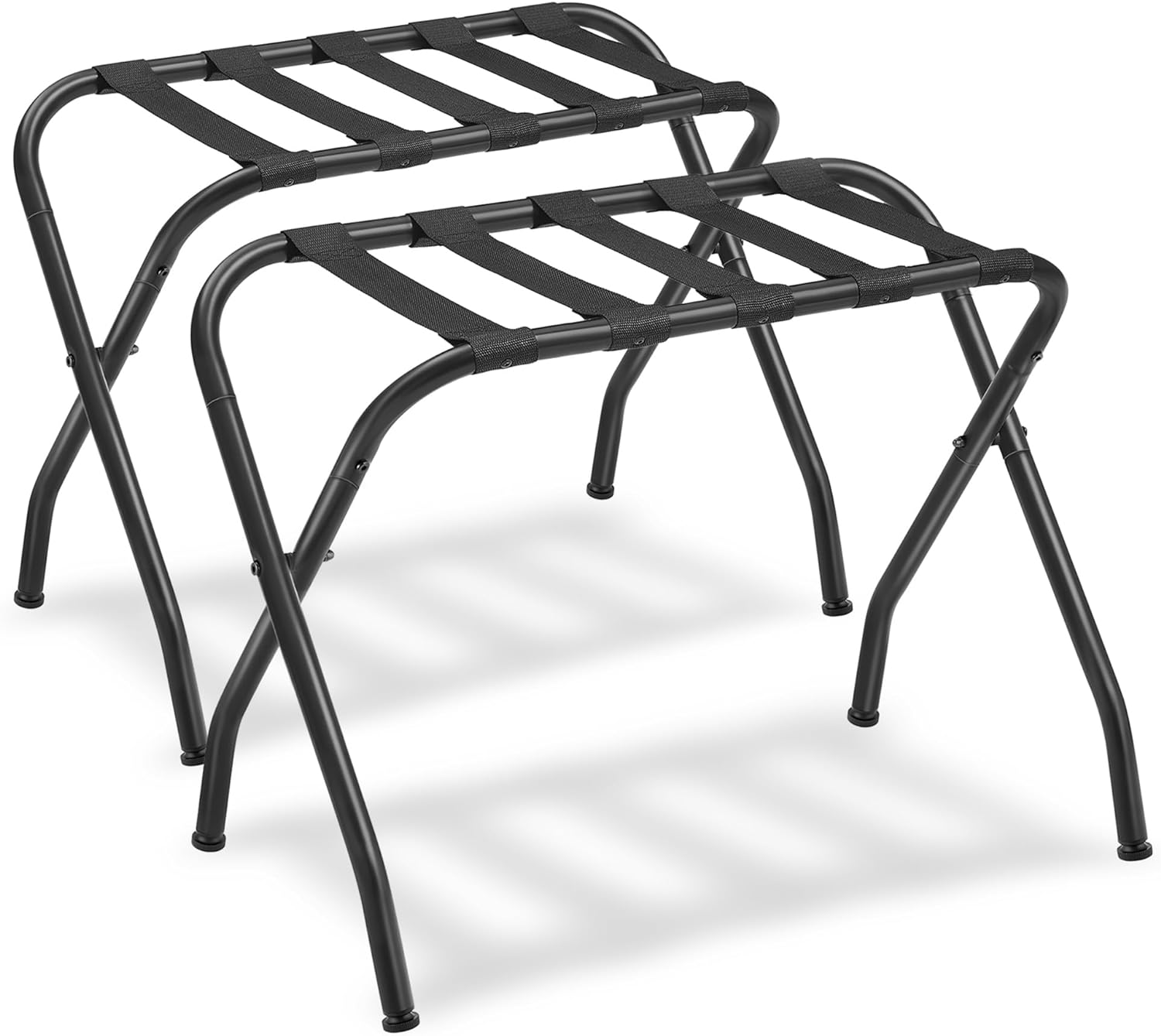 SONGMICS Luggage Rack, Pack of 2, Luggage Racks for Guest Room, Suitcase Stand, Steel Frame, Foldable, for Bedroom, Black URLR64B-2