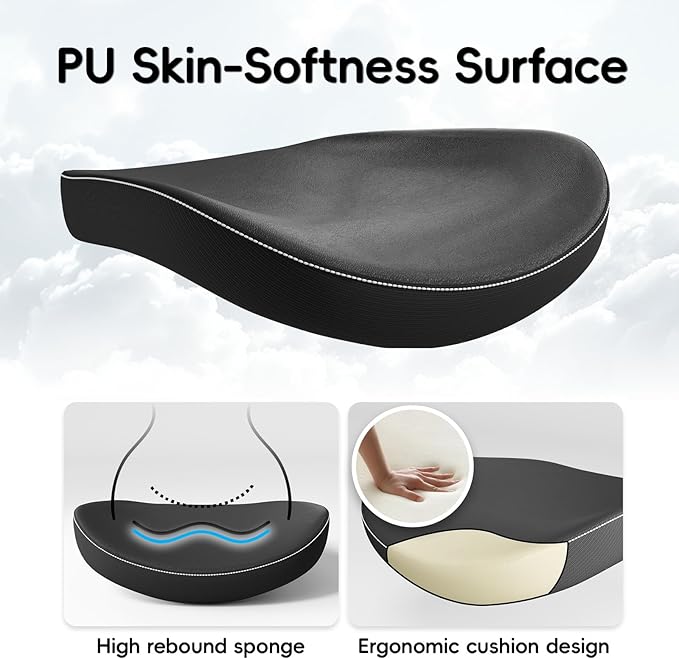 Ergonomic Office Chair-Computer PU Leather X-Shaped Desk Chair-Gaming Chair with Adjustable Flip-up Armrests Lumbar Support Mesh Executive Chair for Long Hours Office (Black)