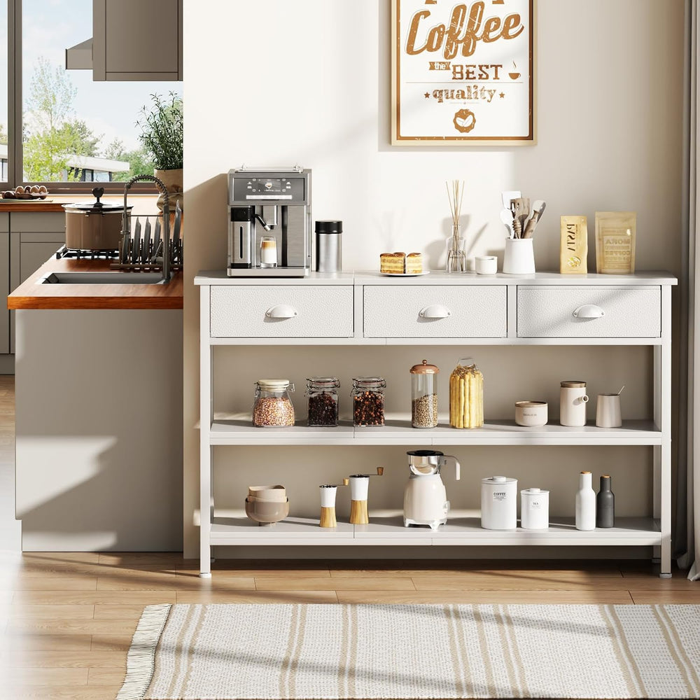 47" console table Set of 2 with 3 Drawers, Sofa Table for Behind Couch |...