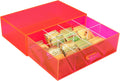 Acrylic Tea Bag Organizer and Storage Box Stackable Tea Bag Holder with Drawer for Countertop, Neon Pink