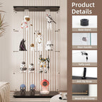 Beauty4U Glass Display Cabinet with Light, 4 Shelves with 2 Doors, Curio Cabinets for Living Room, Bedroom, Office, Black Floor Standing Glass Bookshelf, Quick Installation