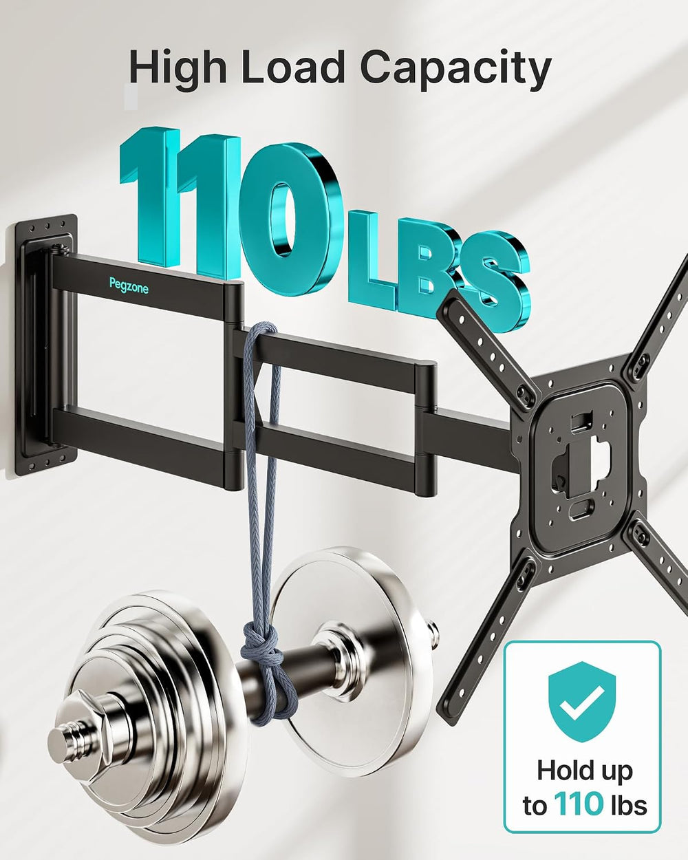 Pegzone Long Arm TV Wall Mount for 23-75 Inch TVs, 38" Extra Long Extens...
