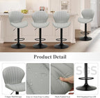 COLAMY Bar Stools Set of 4, Modern Swivel Bar Chairs, Adjustable Faux Leather Upholstered Barstools Counter Height with High Backrest for Bar, Kitchen Island, Dining Room, Grey