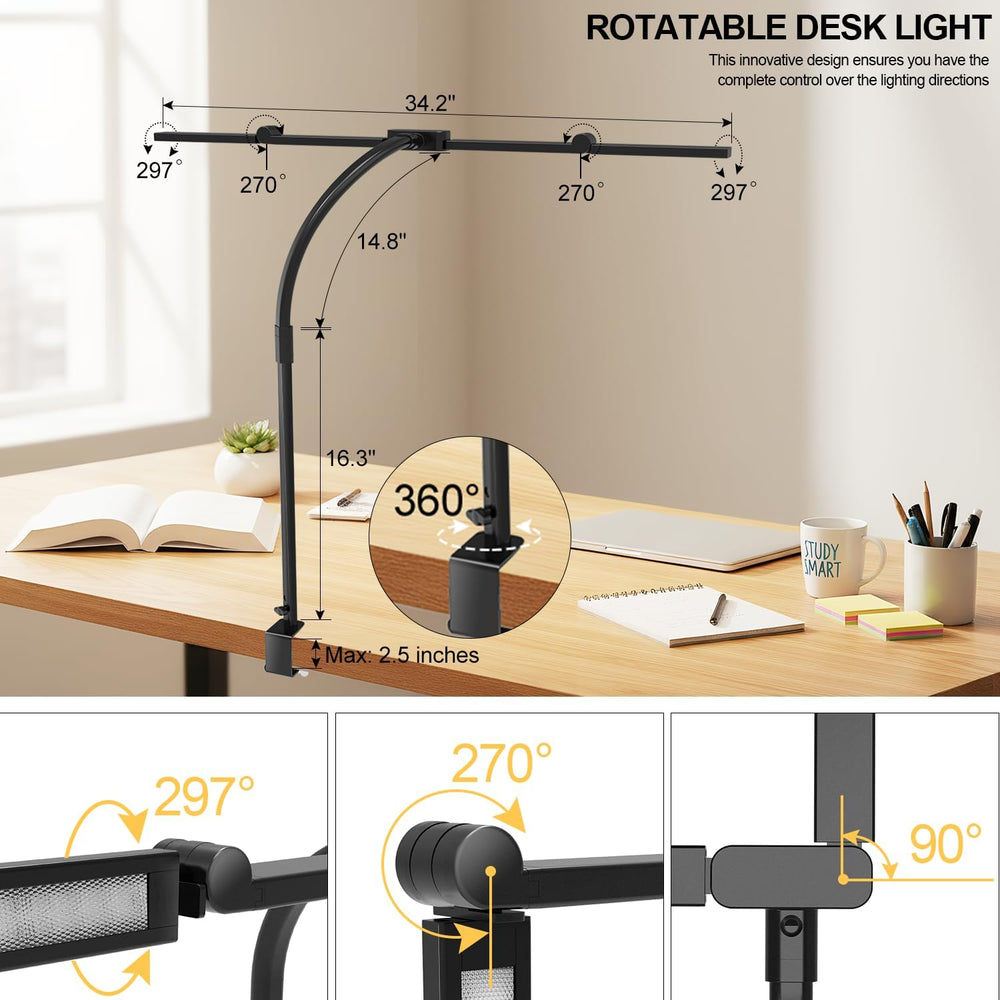 24W Bright Led Desk Lamp with Remote, 1500LM Architect Desk Light for Home Of...