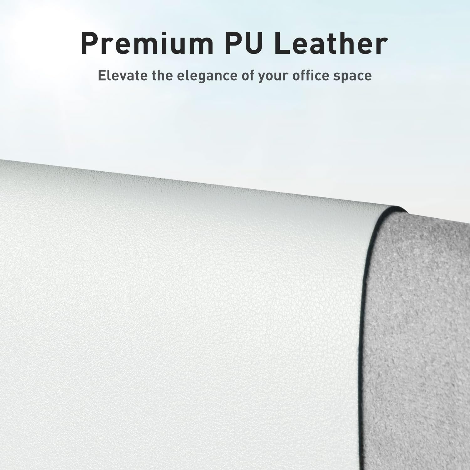 Aothia Leather Desk Pad Protector, Office Mat, Large Mouse Pad, Non-Slip PU Leather Blotter, Laptop Desk Pad, Waterproof Writing Pad for Office and Home (Barely Grey, 31.5" x 15.7")