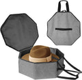 Boczif Hat Storage Box for Women and Men, Hat Storage bag for Travel Collapsible, Cowboy Hat Case with Handle, Hat Organizer Container Large Cap Bag for Carry (Grey)