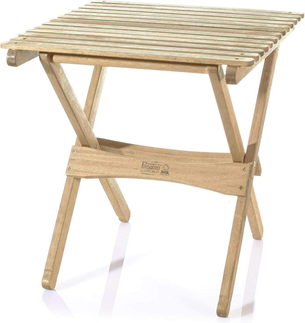 BYER OF MAINE Pangean Folding Wooden Side Table, and Garden Use, Patio