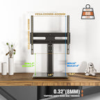 Universal Swivel TV Stand - Table Top TV Stand for 27-60 inch LCD LED TVs - Height Adjustable TV Base Stand with Tempered Glass Base & Wire Management, VESA 400x400mm HT06B-002