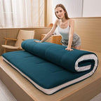 MAXYOYO Cot Mattress Floor Futon, Narrow Twin Single Bed Mattress for Adults, Foldable Roll Up Floor Bed for Kids, Bluestone Camping Cot
