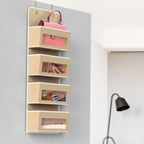 Simple Houseware 4 Clear Window Pocket Over Closet Door Storage Hanging Organizer for Bedroom, Bathroom, Pantry, Beige