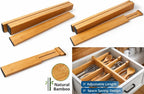 Bamboo Drawer Dividers, 16.5"-22" Adjustable Expandable Organizers, 4 Pack, Tension Mount, Slip Resistant, for Kitchen and Home