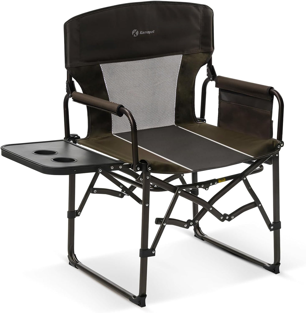 Directors Chair Foldable with Side Table, 400lb Heavy Duty for Adults Outdoor...