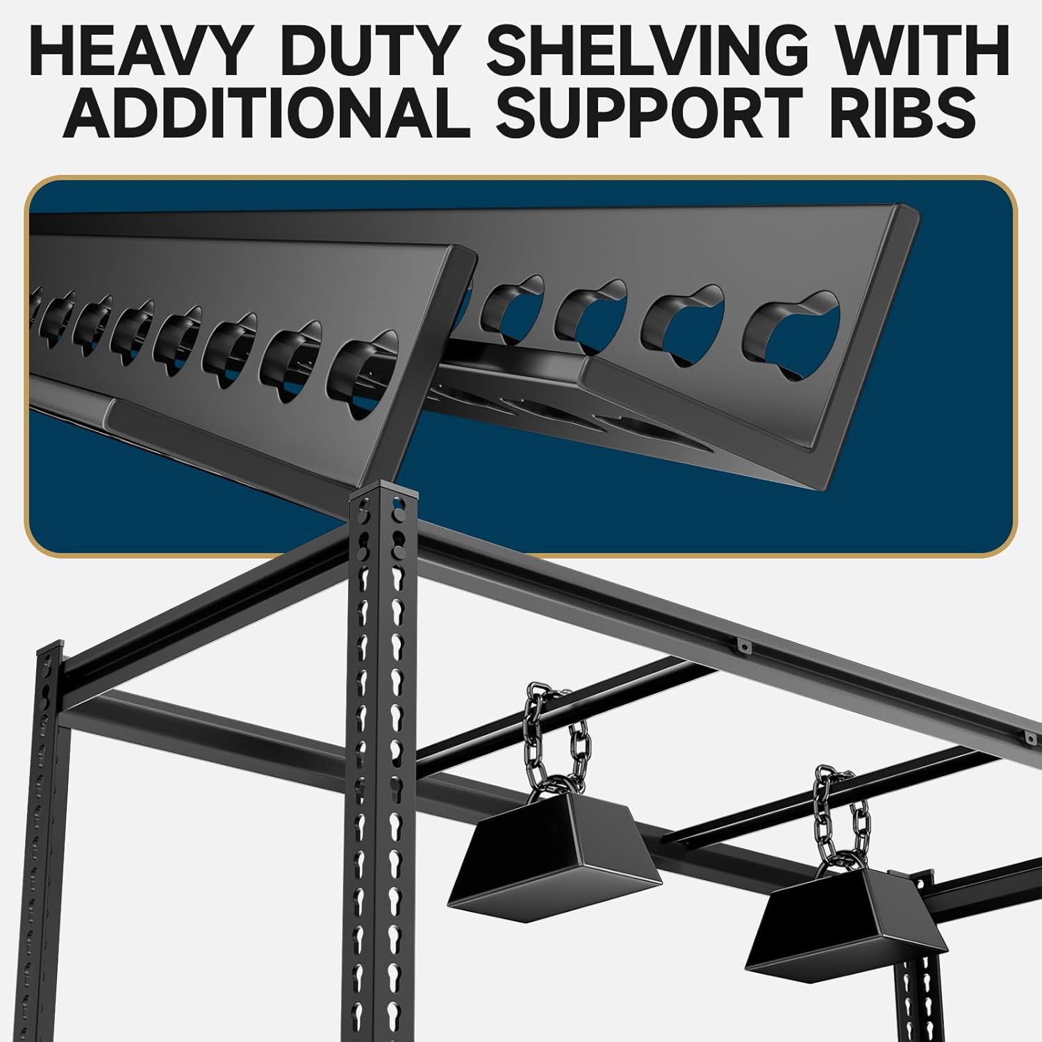 5-Tier 60”D X 24”W X 72”H Heavy Duty Shelving 3000LBS Garage Storage Rack Heavy Duty Adjustable Industrial Warehouse Shelving(Black)