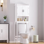 BlueWish Over The Toilet Storage Cabinet, 66.9" H Over Toilet Bathroom Organizer with Adjustable Shelves, Anti-toppling Design, Tall Over Toilet Storage for Laundry Room, Balcony