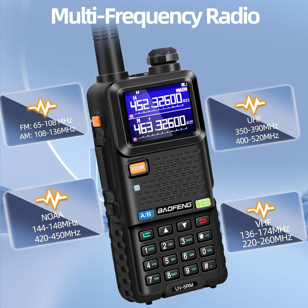 BAOFENG UV-5RM 10W Handheld Ham Radio Long-Range Portable 2 Way Radio 2Pack