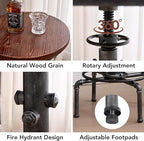 Topower Industrial Bar Table 31.5-41.3" Adjustable Pub Table Kitchen Dining Coffee Bistro Table