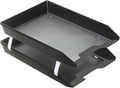 Acrimet Facility 2 Tier Letter Tray, Front Load, Letter Size/A4, Desktop File Organizer, Plastic (Black Color)