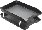 Acrimet Facility 2 Tier Letter Tray, Front Load, Letter Size/A4, Desktop File Organizer, Plastic (Black Color)