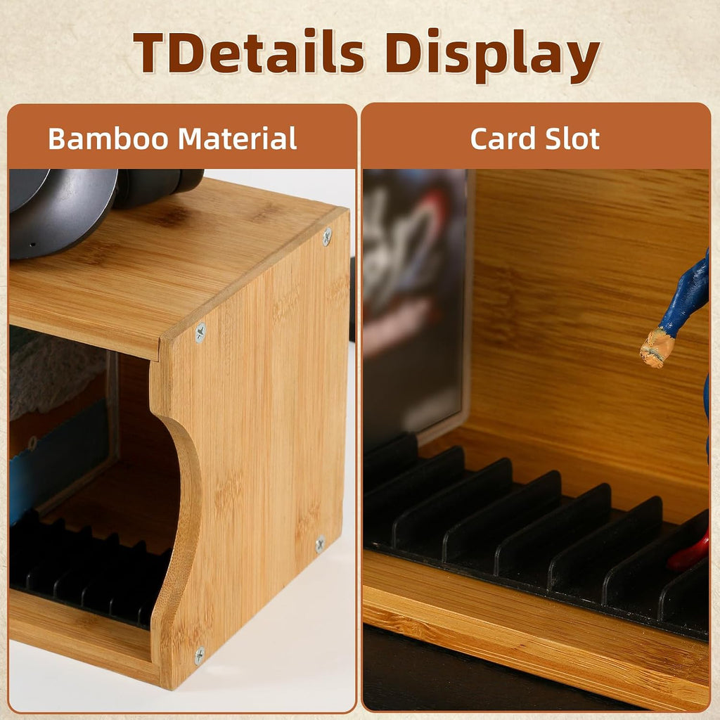 AriSen Bamboo CD Storage Rack, CD Record Rack, DVD Media Disc Rack, Storage & Display Rack for Vintage Music Records, CD Collection Case