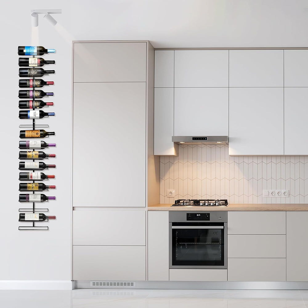 Sorbus Wall Mounted Wine Rack, Metal Bottle Rack (12 Bottle, 1 Pack) | Compac...