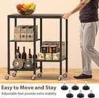 Kitchen Microwave Cart,Microwave Stand with Wheels,Coffee Bar Table Station,4-Tier Rolling Baker's Rack,Small Appliance Storage Shelf,Utility Side Table for Kitchen,Living Room (Rustic Brown)