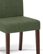 Upholstered Dining Chairs Set of 4 - Line Fabric Modern Farmhouse Kitchen Chairs,Mid-Back Dining Room Chairs with Wooden Legs