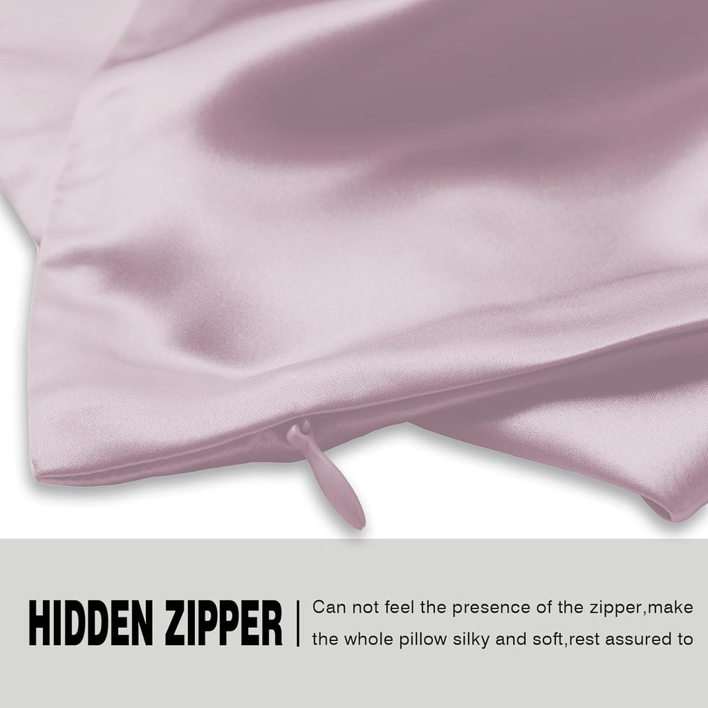 Mulberry Silk Pillow Cases for Hair and Skin King Size Silk Pillowcase with Zipper Soft Breathable Smooth Cooling Satin Silk Pillow Covers for Sleeping (Lavender,20"X 36",1Pcs)