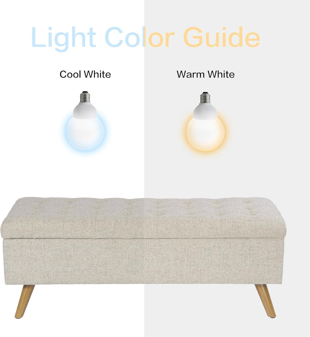 HomePop Modern Tufted Storage Bench - Textured Cream Fabric
