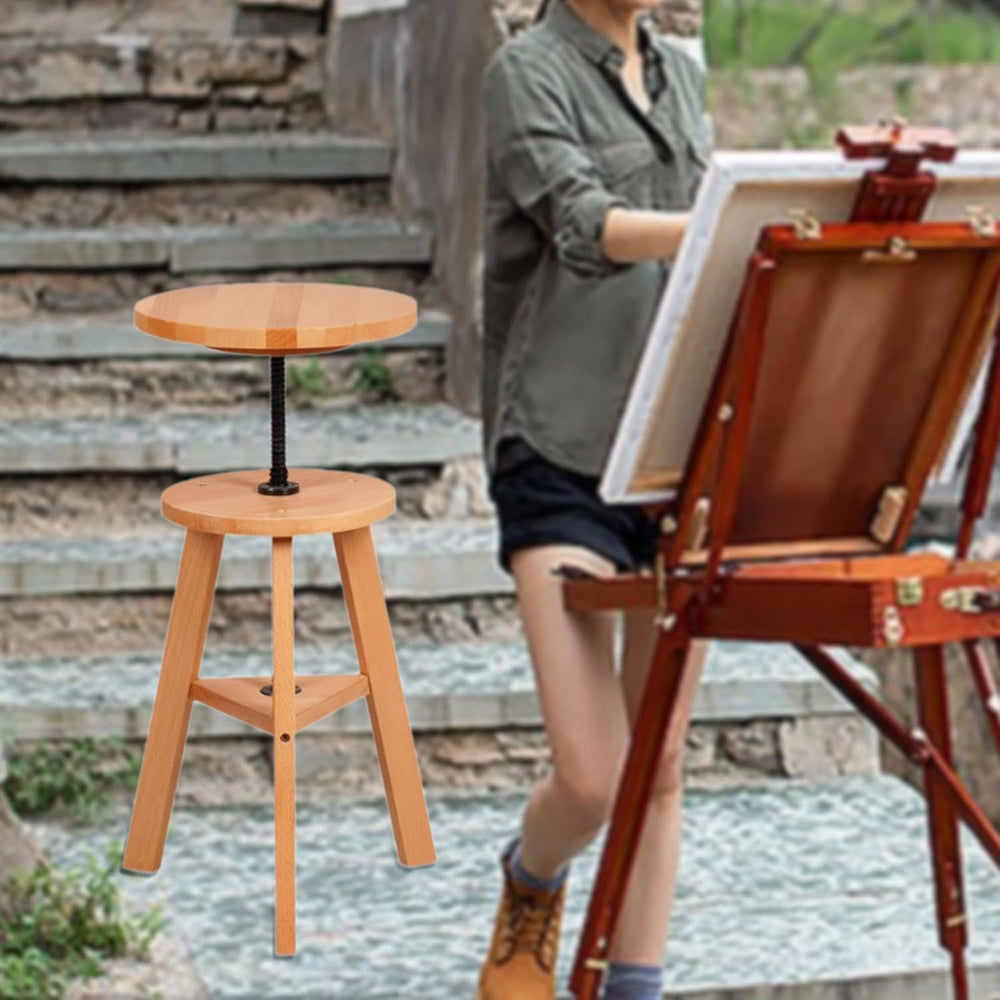 Wooden Drafting Stool Sturdy Artist Stool