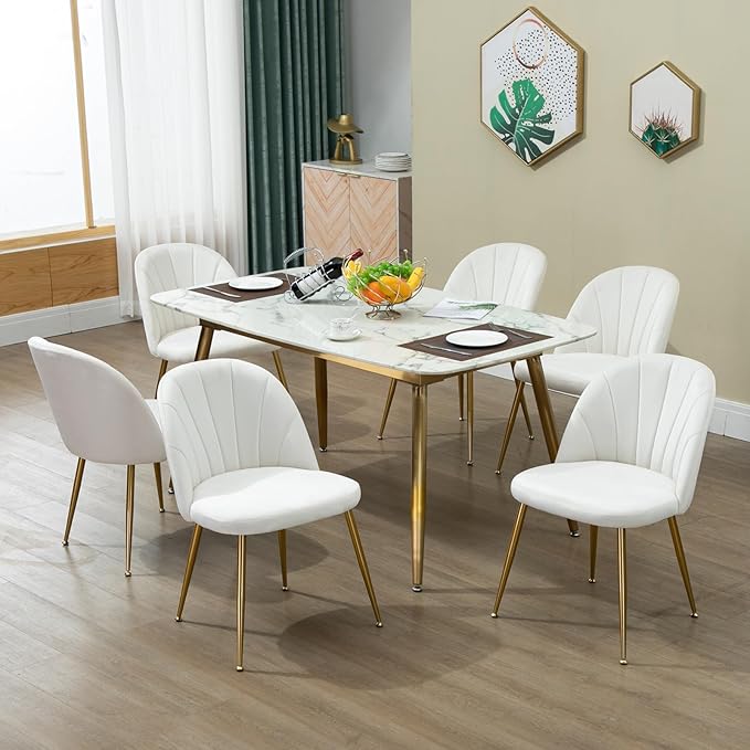 Velvet Dining Chairs Set of 2, Upholstered Mid Century Modern Dining Chairs, ...