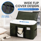 TAILI 8 Pack Green Extra Large Storage Bags, Heavy Duty Totes with Visible Window, Wrap Around Handles, Perfect for Moving