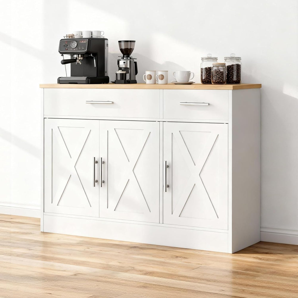SUNLEI Kitchen Buffet Sideboard Cabinet with Storage, Farmhouse Kitchen Cabin...