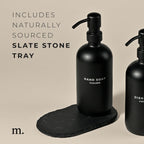 MaisoNovo Soap Dispenser 3-Piece Set | 16.9oz Black Bottles with Black Stainless Steel Pumps