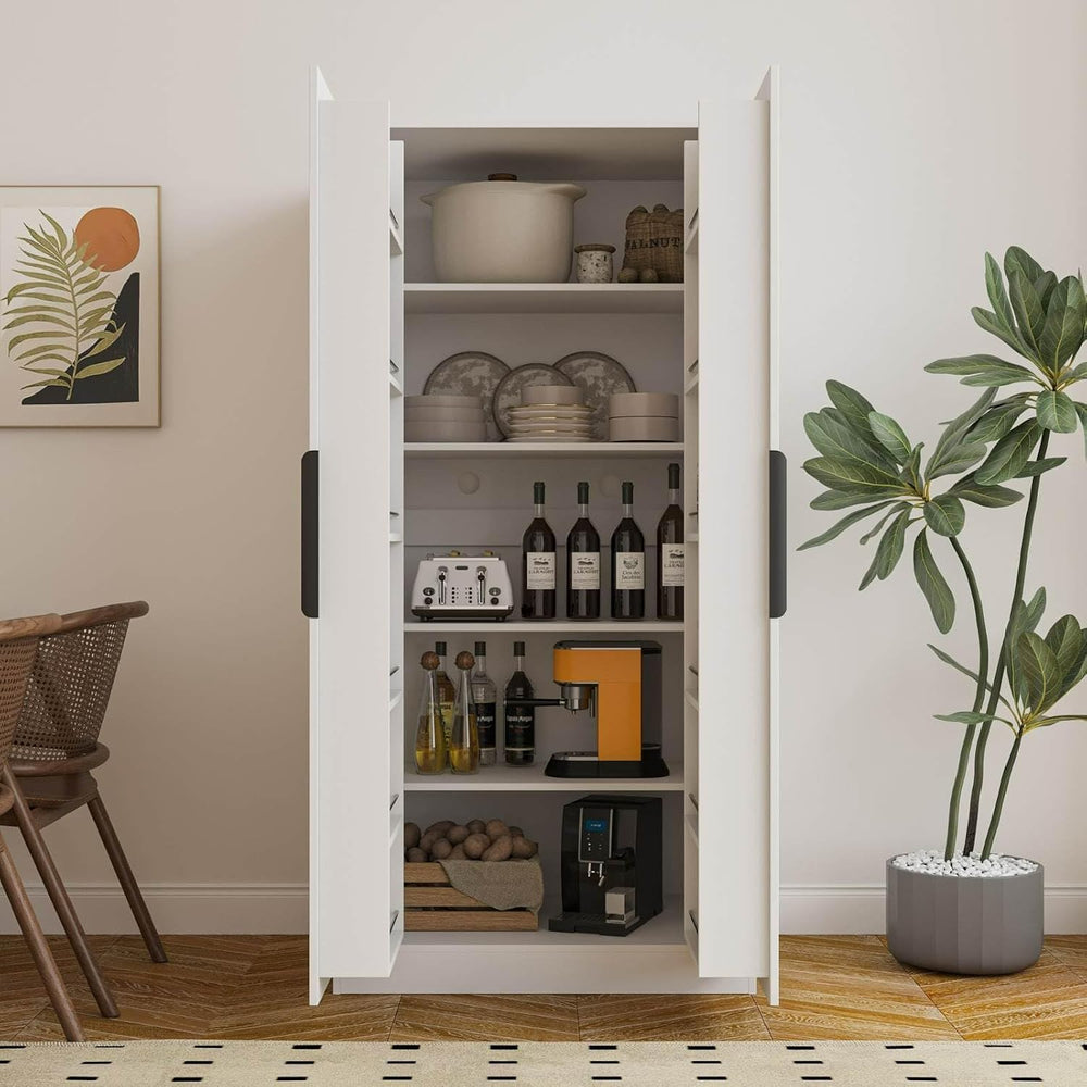 Kitchen Pantry Cabinet 62.99" Tall, Freestanding Storage Cupboard with S...