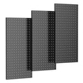 TORACK 3-Pack 12x24 inch Metal Pegboard Panels for Garage Wall, Tools Organizer Pegboard for Workbench, Workshop, Modular Peg Board Tool Storage Board for Pegs(Black)