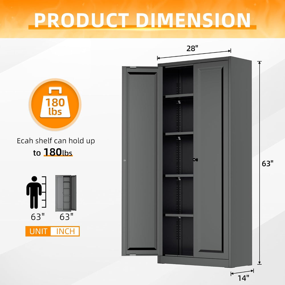 INTERGRAET Kitchen Pantry Cabinet, 63" Tall Metal Pantry Storage Cabinet...
