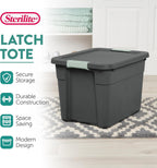 Sterilite Latch Tote Storage with Lids for Home & Office, 12 Gallon, 6-Pack | Heavy-Duty and Stackable Plastic Containers with Latches for Closet, Cabinet, Bedroom, Bathroom and Dorm Room Organization