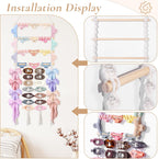 SNOWSTAR Macrame Flat Hair Claw Clip Holder Organizer,Large Capacity Hanging Hair Clip Holder and Storage for Women Girls,Flat Claw Clips Storage Hanger Home Decor for Wall,Door,Closet